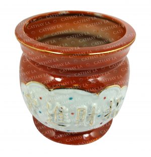 CERAMIC 9' Red Incense Pot (Wide)